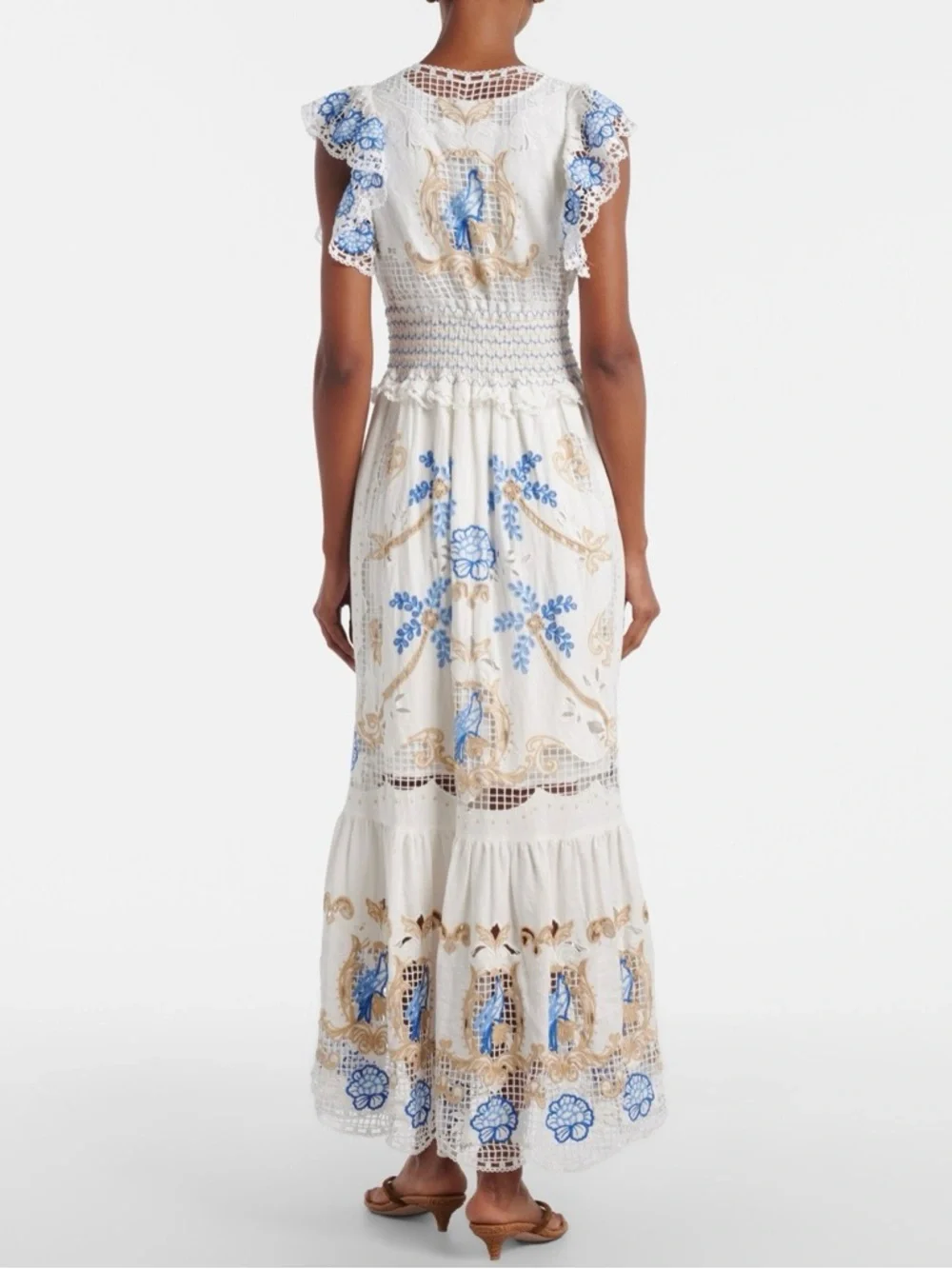 FARM Rio Romantic Richelieu Lace & Embroidery Maxi Dress, NWT π§π· - Picture 3 of 16